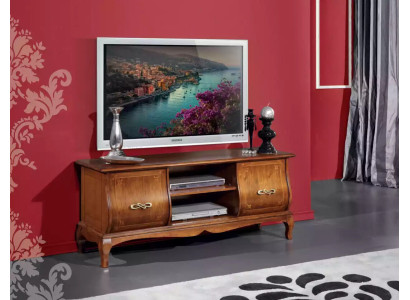 Clásico soporte de TV marrón de lujo Lowboard diseño de muebles de sala de estar