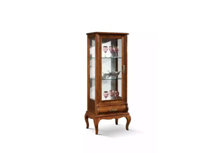 Muebles clásicos armario de vidrio vitrina madera vidrio gabinete armarios estantes Italia