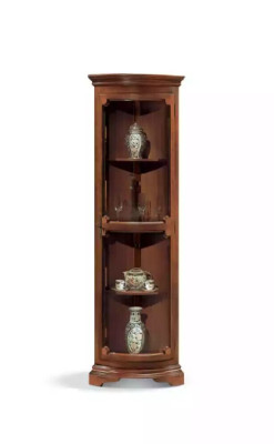 Estante esquinero para salón, muebles, aparador de madera, armario de vitrina marrón, nuevo.