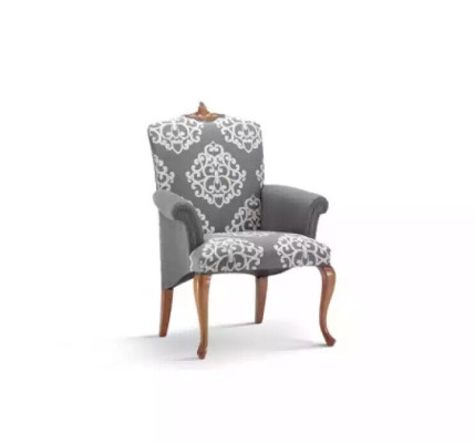 Silla de salón Diseño Mueble elegante Gris Clásico 1 plaza Lujo