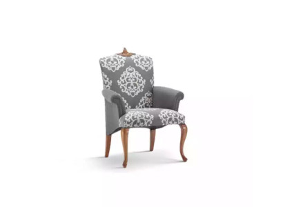 Silla de salón Diseño Mueble elegante Gris Clásico 1 plaza Lujo
