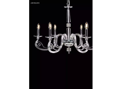 Lámpara de araña de cristal de lujo transparente.