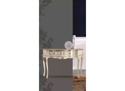 Mesa consola clásica blanca de dormitorio de madera estilo barroco
