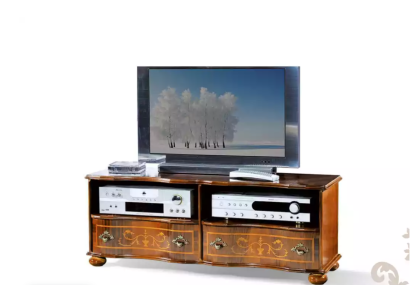 Marrón estantería de televisión de lujo RTV armario muebles de sala de estar en madera decoración.