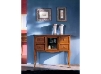 Clásico aparador de estilo comoda para la sala de estar de madera en color marrón. Nuevo.
