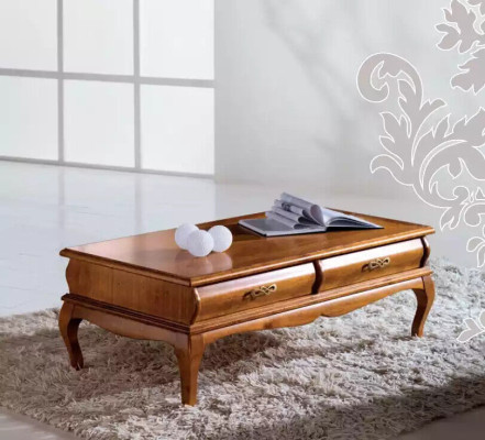 Mesa de centro Estilo clásico Mesa de sala Cajones Diseño de muebles
