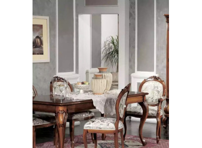 Muebles de comedor Mesa de comedor Madera maciza 4 sillas con reposabrazos Muebles