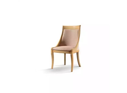 Silla de comedor de lujo, tela de alta calidad, diseño de madera maciza, silla tapizada clásica.