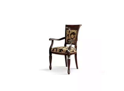 Silla marrón diseño sala de estar comedor madera tapizada con reposabrazos Nuevo