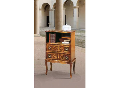 Cómoda clásica marrón con 2 cajones. Mueble de madera de lujo para sala de estar, nuevo.