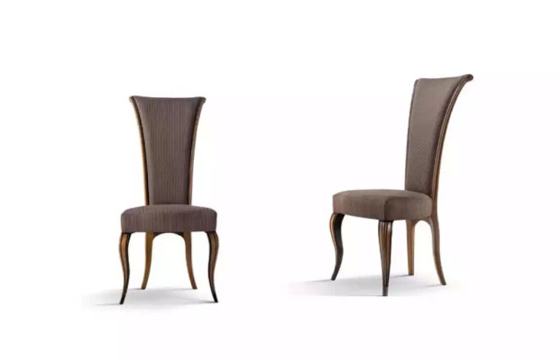 Silla clásica diseñador tapizada textil de lujo, silla de comedor nueva.