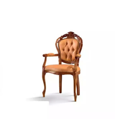 Silla de comedor de lujo de madera de diseño clásico de un asiento de Italia.