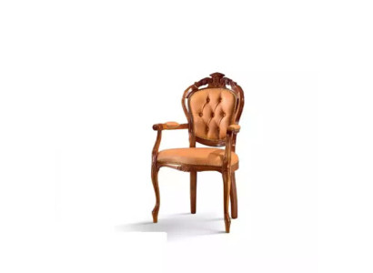 Silla de comedor de lujo de madera de diseño clásico de un asiento de Italia.