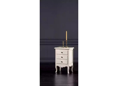 Muebles de noche de lujo para el dormitorio en madera blanco, nuevos
