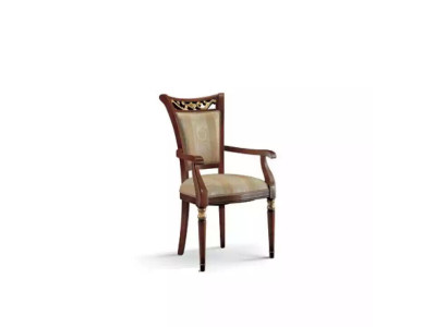 Silla de lujo de diseño Sillón de respaldo de madera Tapizado Estilo art déco Muebles de comedor de madera