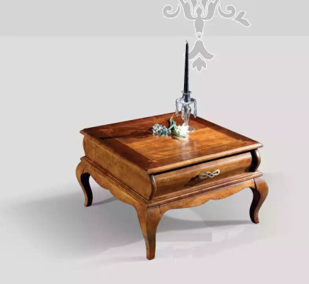 Mesa de centro clásica con cajón para la sala de estar en estilo de muebles de madera diseño nuevo.