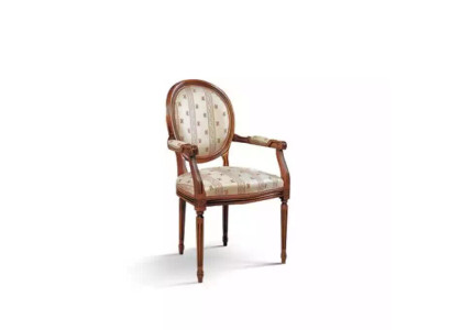 Silla con reposabrazos Silla de comedor de madera Silla de respaldo diseñada Muebles beige