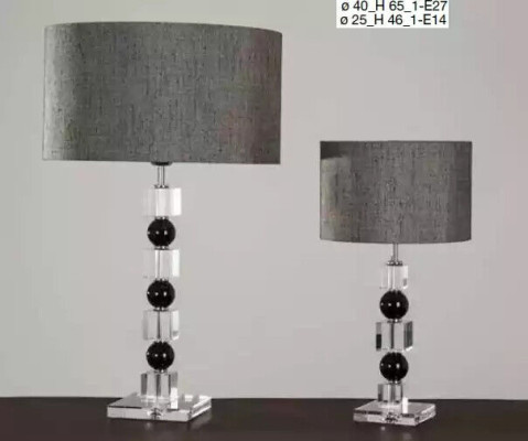 Lámpara de mesa gris clásica de noche Lámpara de mesa lujosa Lámpara
