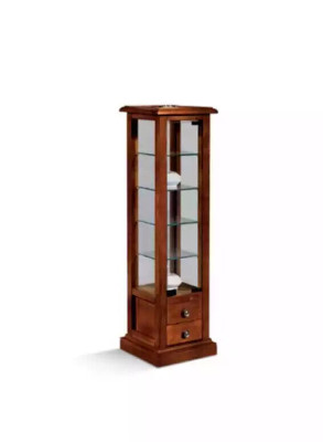 Vitrina de cristal de gabinete de madera real sala de estar muebles aparador nuevo