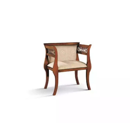 Silla clásica de diseñador para comedor de lujo en madera, silla con respaldo de madera.
