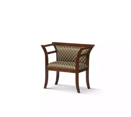 Sillas de comedor de madera con tapizado y reposabrazos en diseño marrón para la sala de estar.