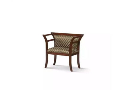 Sillas de comedor de madera con tapizado y reposabrazos en diseño marrón para la sala de estar.