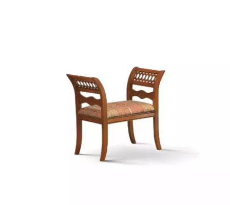 Banco tapizado de tela estilo de asiento clásico muebles de salón de diseño.
