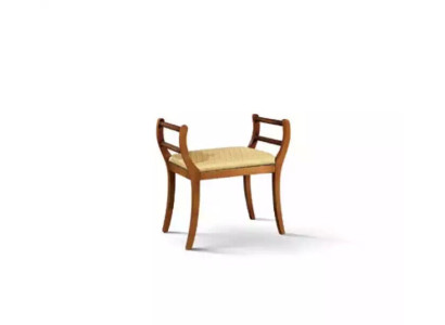 Banqueta de madera maciza tapizada en marrón, muebles de salón de estilo clásico, nuevo.