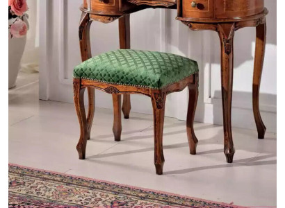Clásica taburete de madera con tela taburete auxiliar decoración de dormitorio