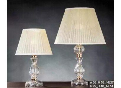 Lámpara de mesa blanca transparente estilo antiguo, lámpara de cristal de araña