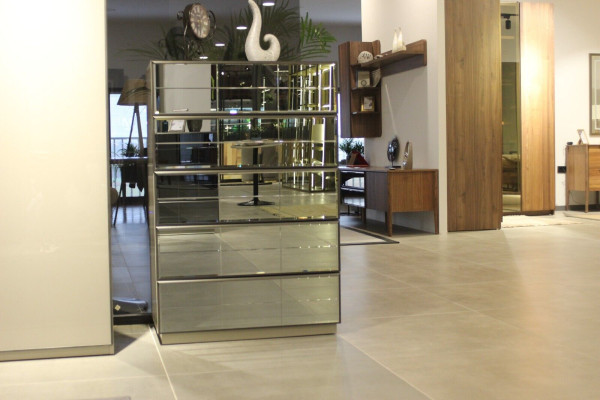 Cómoda de cristal Muebles de cajones Armario moderno Cómoda Dormitorio Loft Nuevo