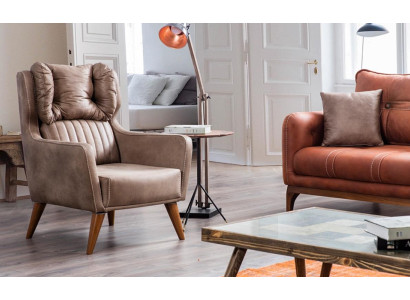 Estilo rústico sillón orejero relajarse televisor sofá individual sofá