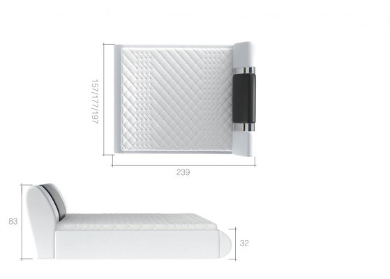 Cama doble de diseño de muebles de dormitorio de lujo Boxspring negro blanco Hotel.