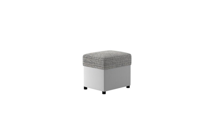Taburete Taburete tapizado Reposapiés Muebles Hogar Bancos Asientos Textil Gris