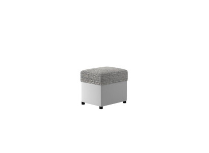 Taburete Taburete tapizado Reposapiés Muebles Hogar Bancos Asientos Textil Gris