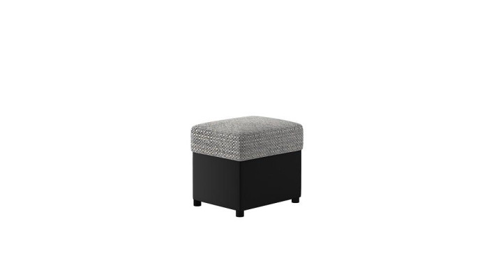 Taburete Taburete tapizado Reposapiés Muebles Hogar Bancos Asientos Textil Gris