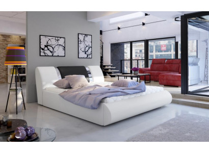 Cama doble de diseño de muebles de dormitorio de lujo Boxspring negro blanco Hotel.