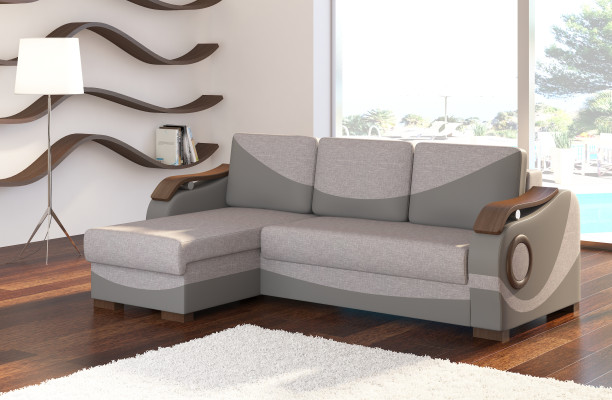 Función de cama Sofá cama esquinero Textil Tela Sofá Tapizado Conjunto