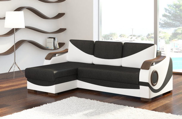 Función de cama Sofá cama esquinero Textil Tela Sofá Tapizado Conjunto