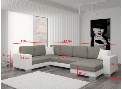 Sofá de esquina Conjunto de muebles de salón Sofá Tapizado Textil Esquina Textil Tela Juego de muebles Nuevo