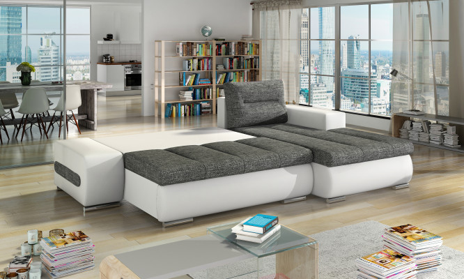 Diseño sofá esquinero Ottavio con función cama, sofá seccional, sofás cama, sofá cama.