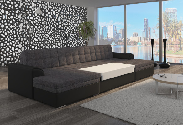 Diseño moderno Sofá esquinero Vento Función de cama Sofá de cuero Tapizado Textil Sofás