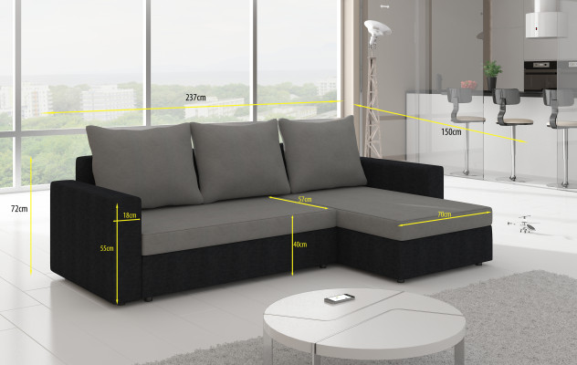 Sofá esquinero clásico sofá cama sofá tapizado sala de estar sofá esquinero con función de cama.