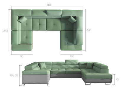 Sofá modular sofá cama sofá tapizado sofá esquinero con función de cama