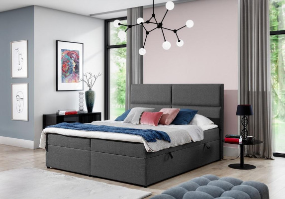 Cama de diseño Chesterfield Textil Hotel Camas Dormitorio doble Lujo 180x200