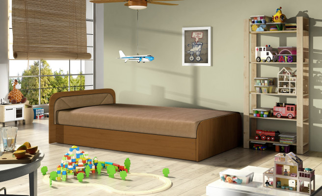 Cama infantil moderna camas textil cama de madera sofá cama habitación infantil nuevo