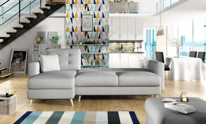 Sofá cama Sofá tapizado Funcional Sofá Salón Sofá esquinero con función de texto asiento