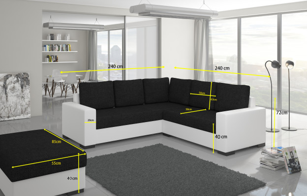 Diseño sofá cama sofá tapizado sala de estar sofá de esquina asiento sofá conjunto de tela.