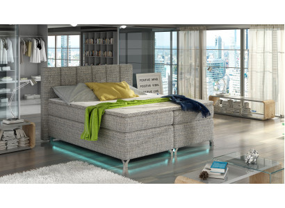 Cama boxspring 180x200 cm. camas de hotel de cuero completas con canapé y topper.