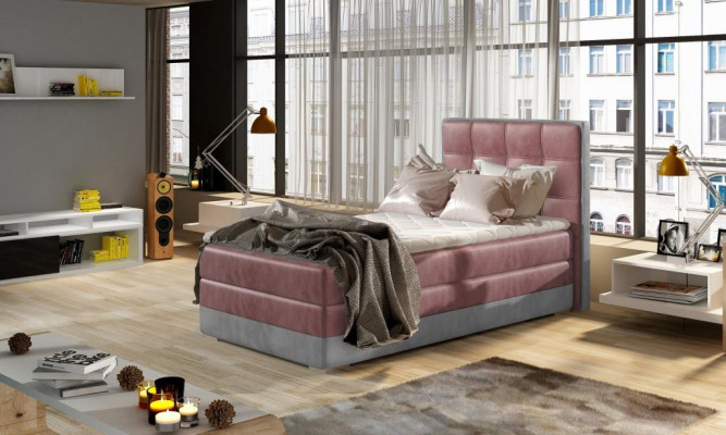 Cama acolchada diseño de lujo cama de hotel de 90x200cm dormitorio caja de resortes individual